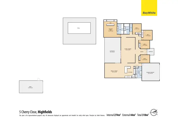 Floorplan of Homely house listing, 5 Cherry Close, Highfields QLD 4352