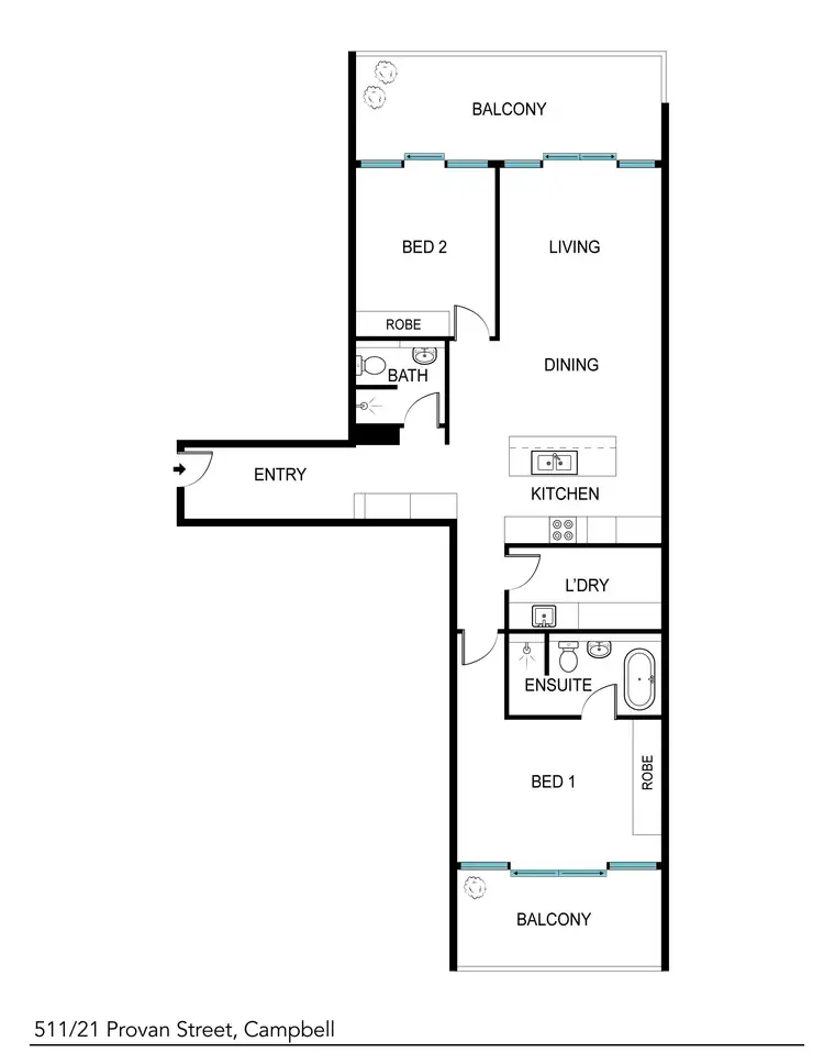 Floorplan of Homely apartment listing, 511/21 Provan Street, Campbell ACT 2612