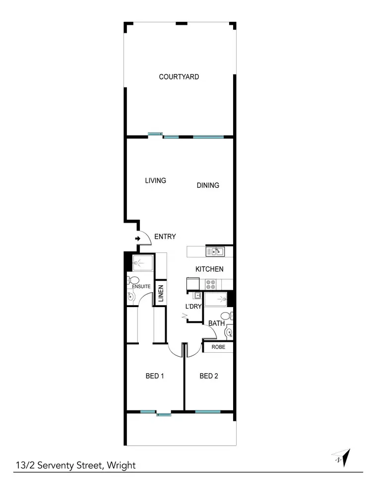 Floorplan of Homely apartment listing, 13/2 Serventy Street, Wright ACT 2611