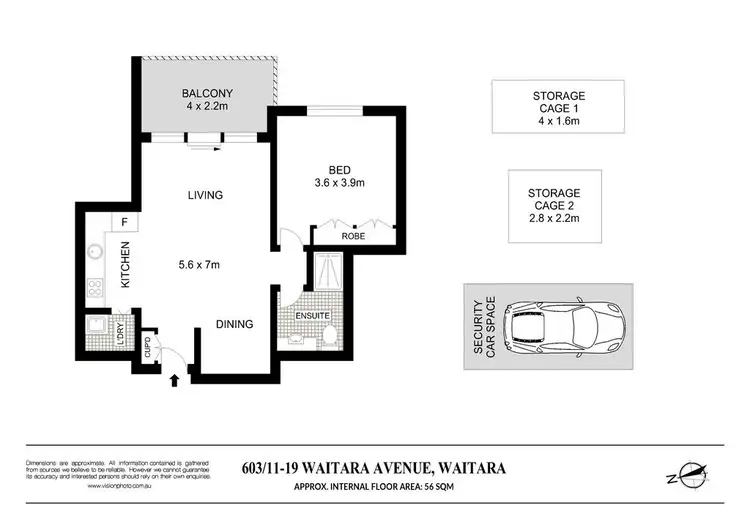 Floorplan of Homely apartment listing, 603/11-19 Waitara Avenue, Waitara NSW 2077