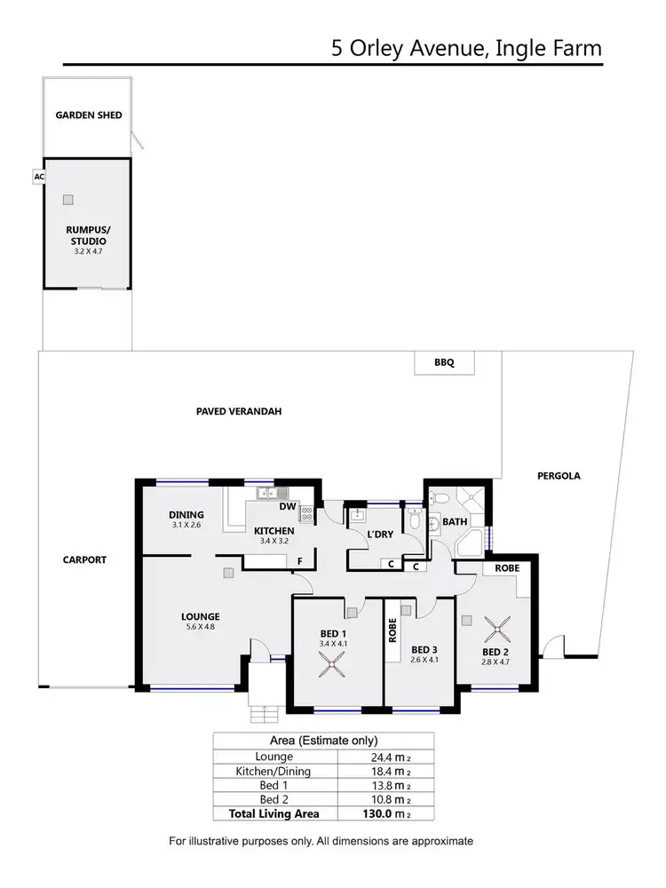 Floorplan of Homely house listing, 5 Orley Avenue, Ingle Farm SA 5098