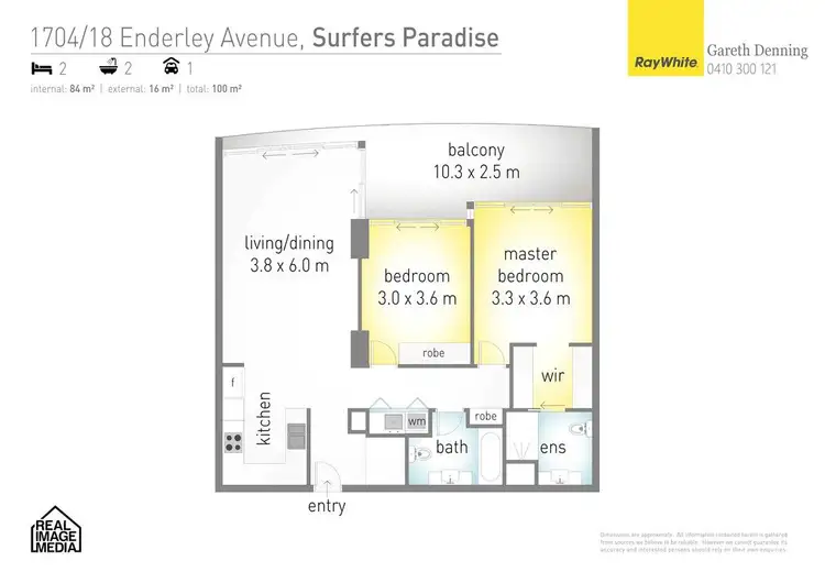 Floorplan of Homely apartment listing, 1704/18 Enderley Avenue 'Artique', Surfers Paradise QLD 4217