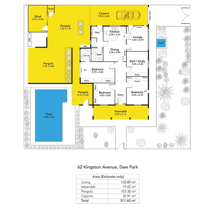Floorplan of Homely house listing, 62 Kingston Avenue, Daw Park SA 5041