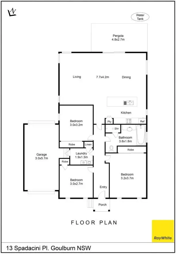 Floorplan of Homely house listing, 13 spadacini Place, Goulburn NSW 2580