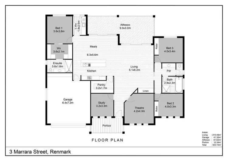 Floorplan of Homely house listing, 3 Marrara Street, Renmark SA 5341