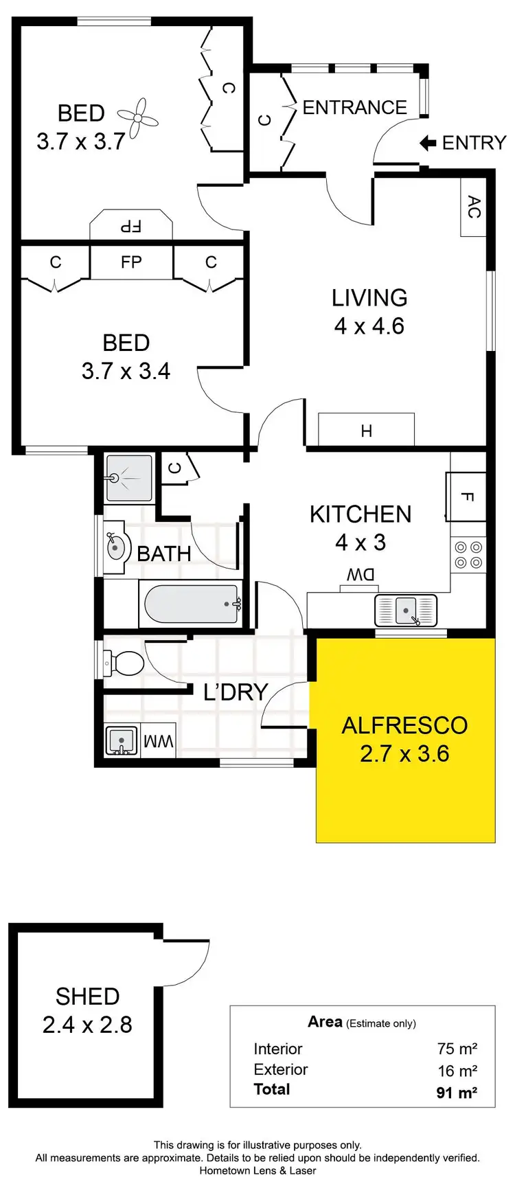 Floorplan of Homely house listing, 1/42 Elizabeth Avenue, Plympton SA 5038