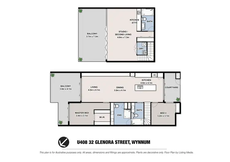 Floorplan of Homely apartment listing, 408/32 Glenora Street, Wynnum QLD 4178