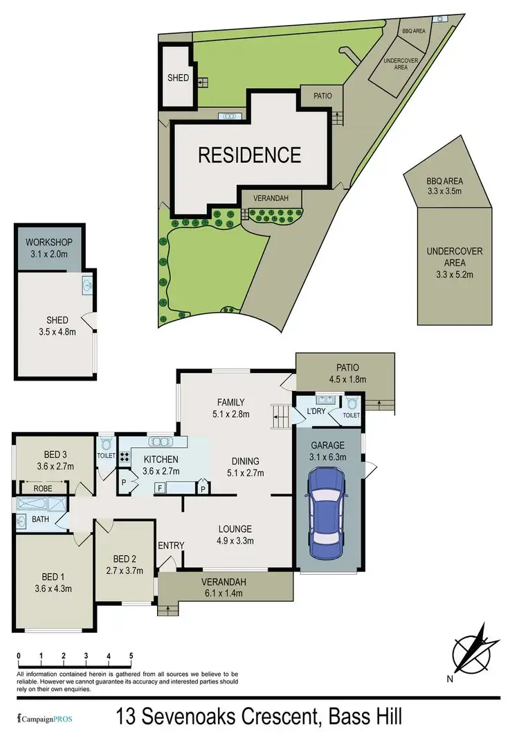 Floorplan of Homely house listing, 13 Sevenoaks Crescent, Bass Hill NSW 2197
