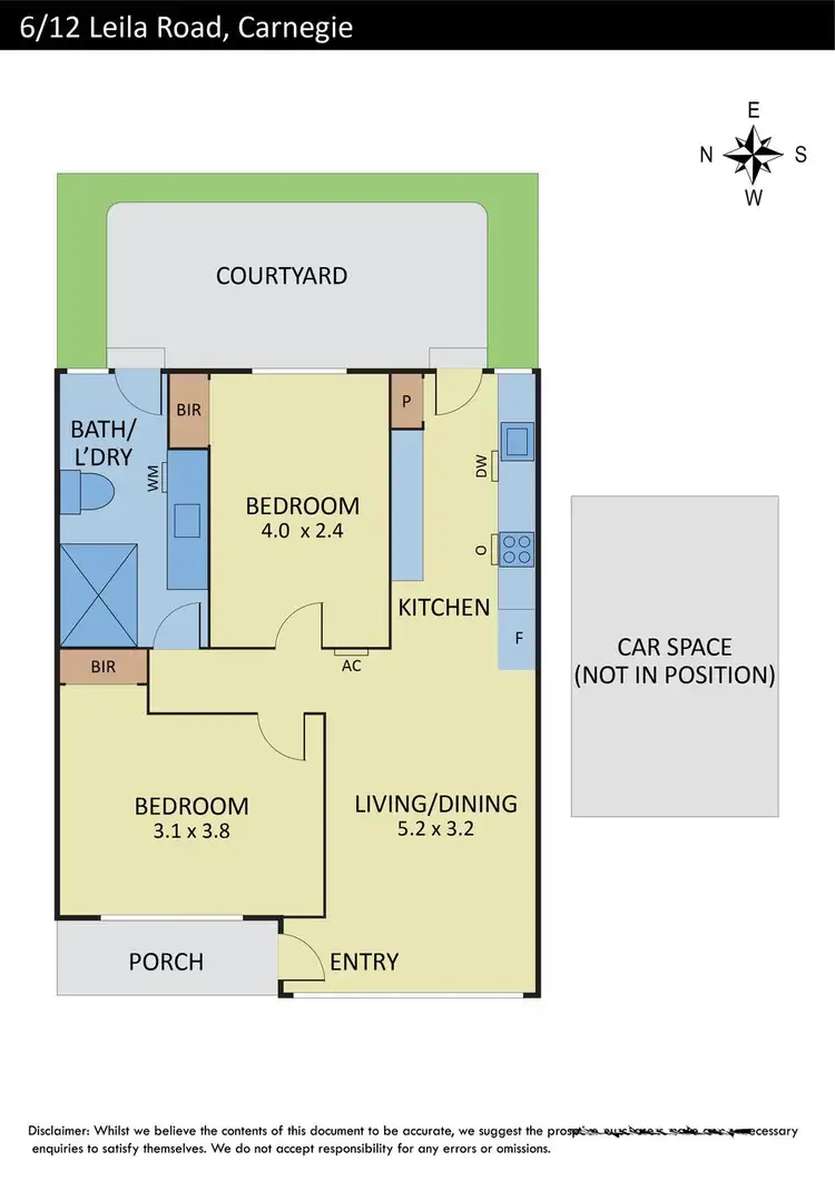 Floorplan of Homely unit listing, 6/12 Leila Road, Carnegie VIC 3163