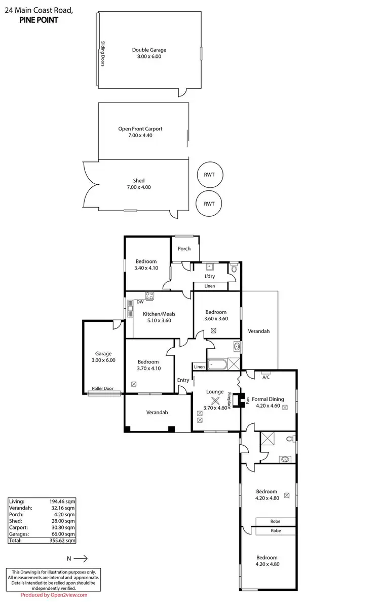 Floorplan of Homely house listing, 24 Main Coast Road, Pine Point SA 5571