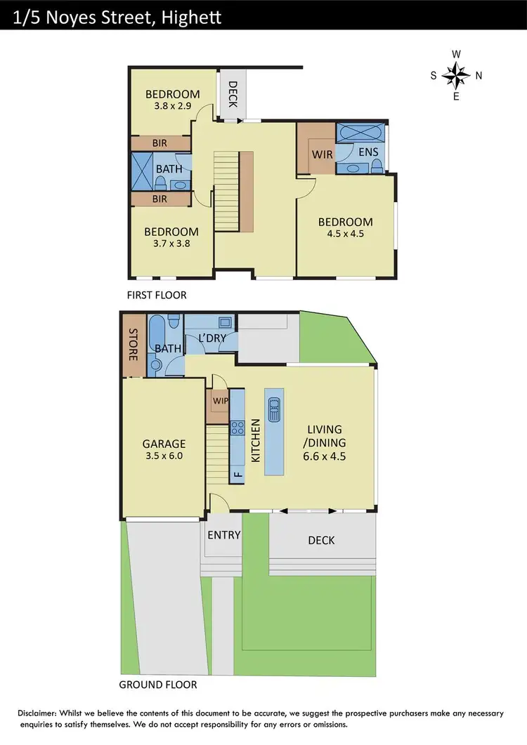 Floorplan of Homely townhouse listing, 1/5 Noyes Street, Highett VIC 3190