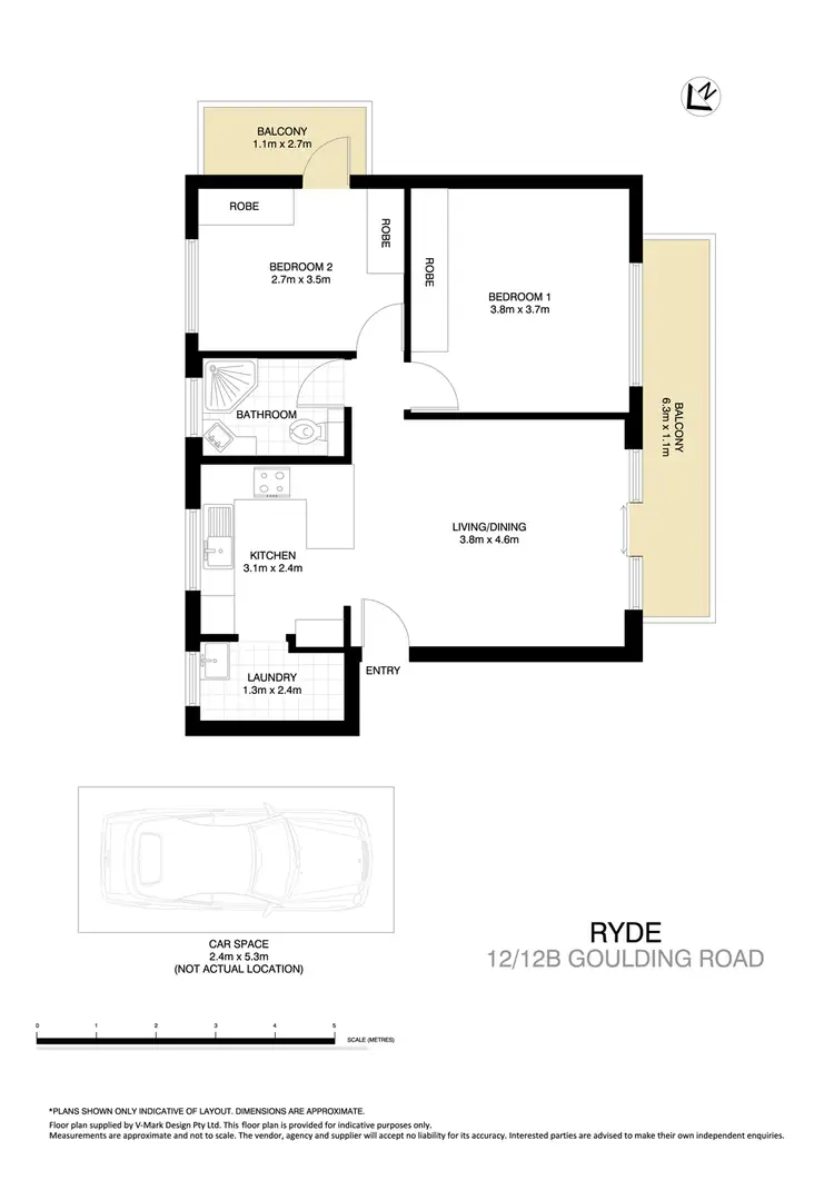 Floorplan of Homely apartment listing, 12/12B Goulding Road, Ryde NSW 2112