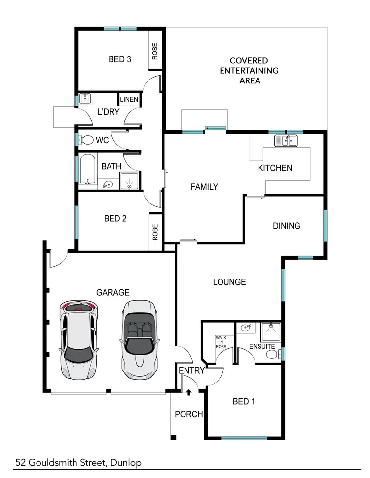 Floorplan of Homely house listing, 52 Gouldsmith Street, Dunlop ACT 2615