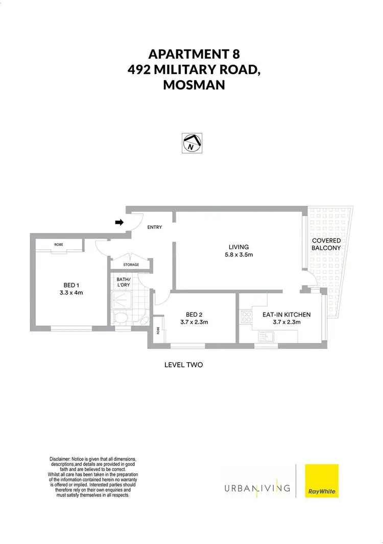 Floorplan of Homely apartment listing, 8/492 Military Road, Mosman NSW 2088