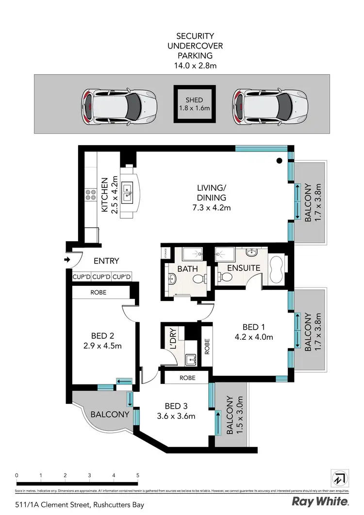Floorplan of Homely apartment listing, 511/1a Clement Place, Rushcutters Bay NSW 2011