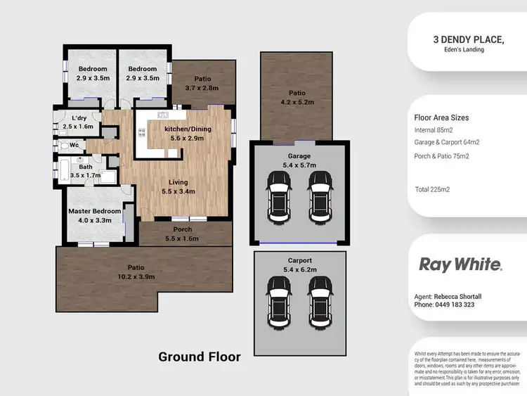 Floorplan of Homely house listing, 3 Dendy Place, Edens Landing QLD 4207