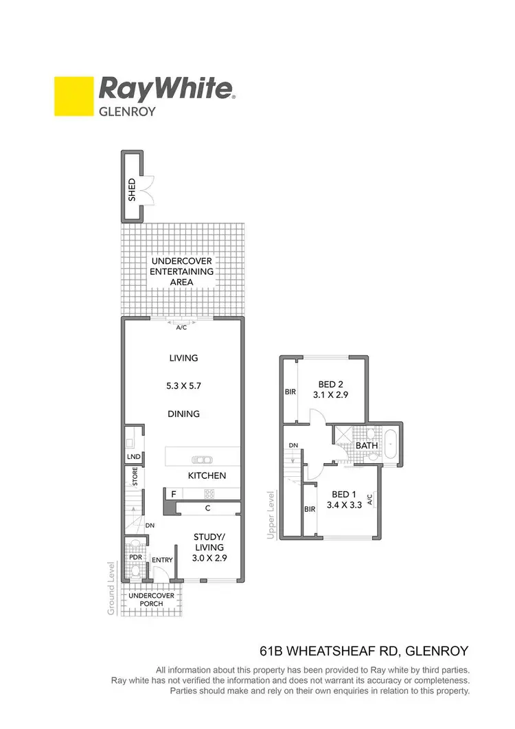Floorplan of Homely townhouse listing, 61B Wheatsheaf Road, Glenroy VIC 3046