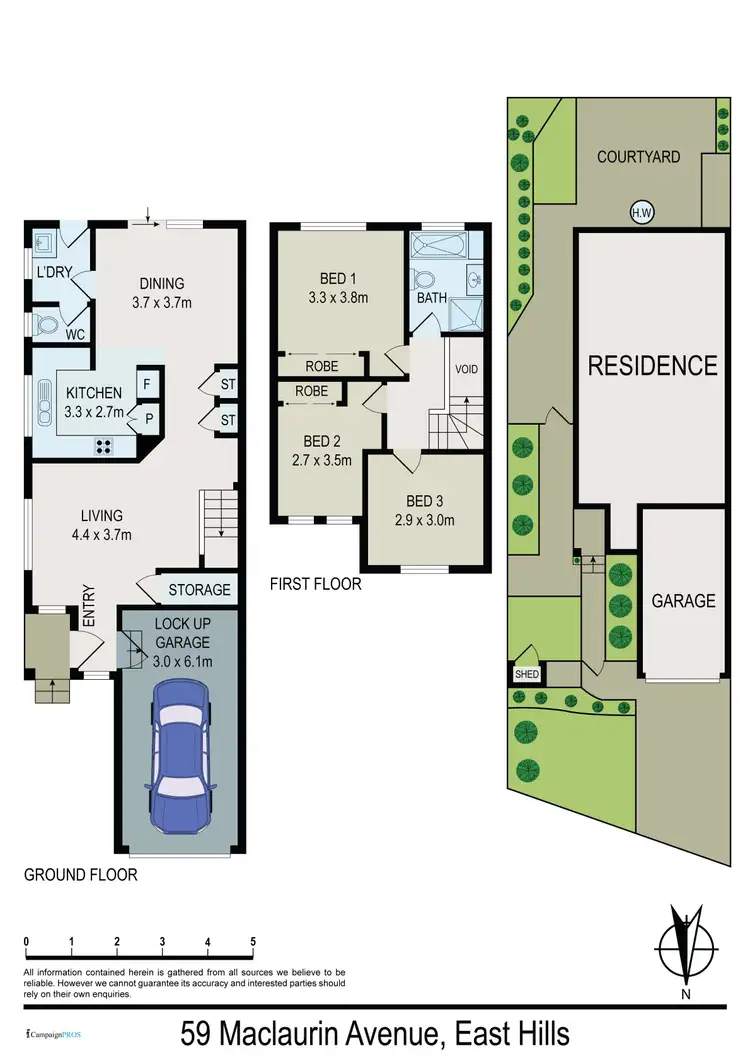 Floorplan of Homely semi-detached listing, 59 Maclaurin Avenue, East Hills NSW 2213