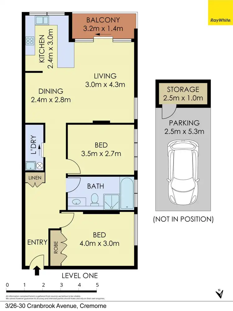 Floorplan of Homely apartment listing, 3/26-30 Cranbrook Avenue, Cremorne NSW 2090