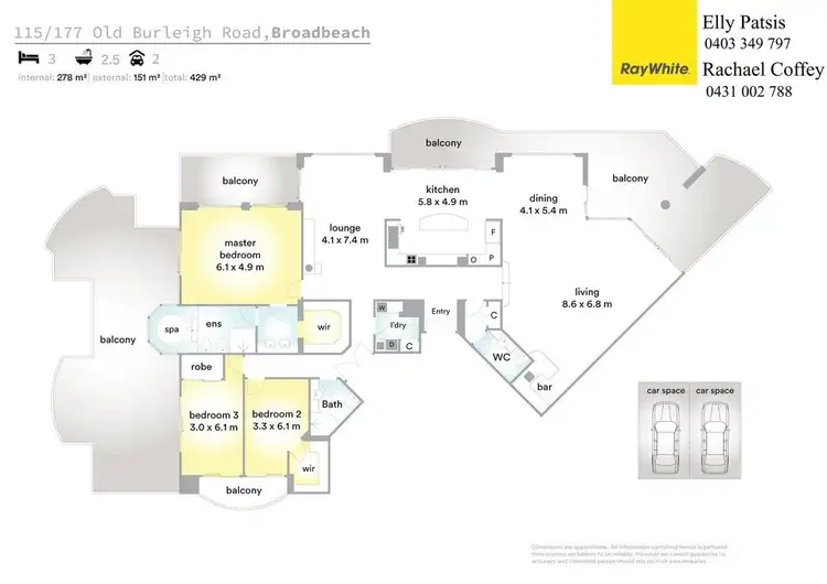 Floorplan of Homely apartment listing, 115 'Carmel By The Sea' 177 Old Burleigh Road, Broadbeach QLD 4218
