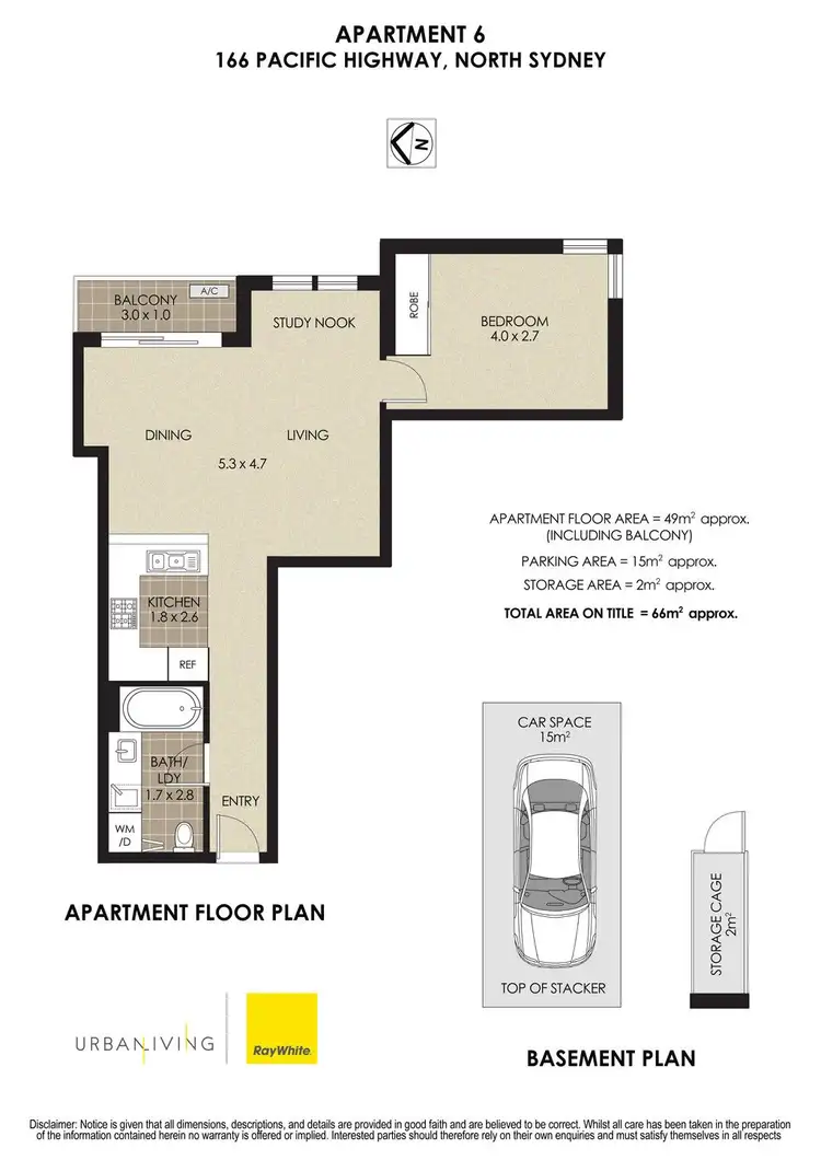 Floorplan of Homely apartment listing, 6/166 Pacific Highway, North Sydney NSW 2060