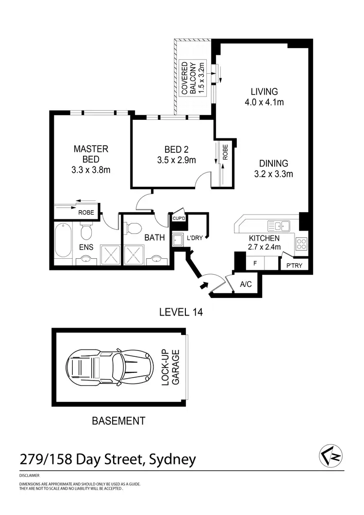 Floorplan of Homely apartment listing, 279/158 Day Street, Sydney NSW 2000