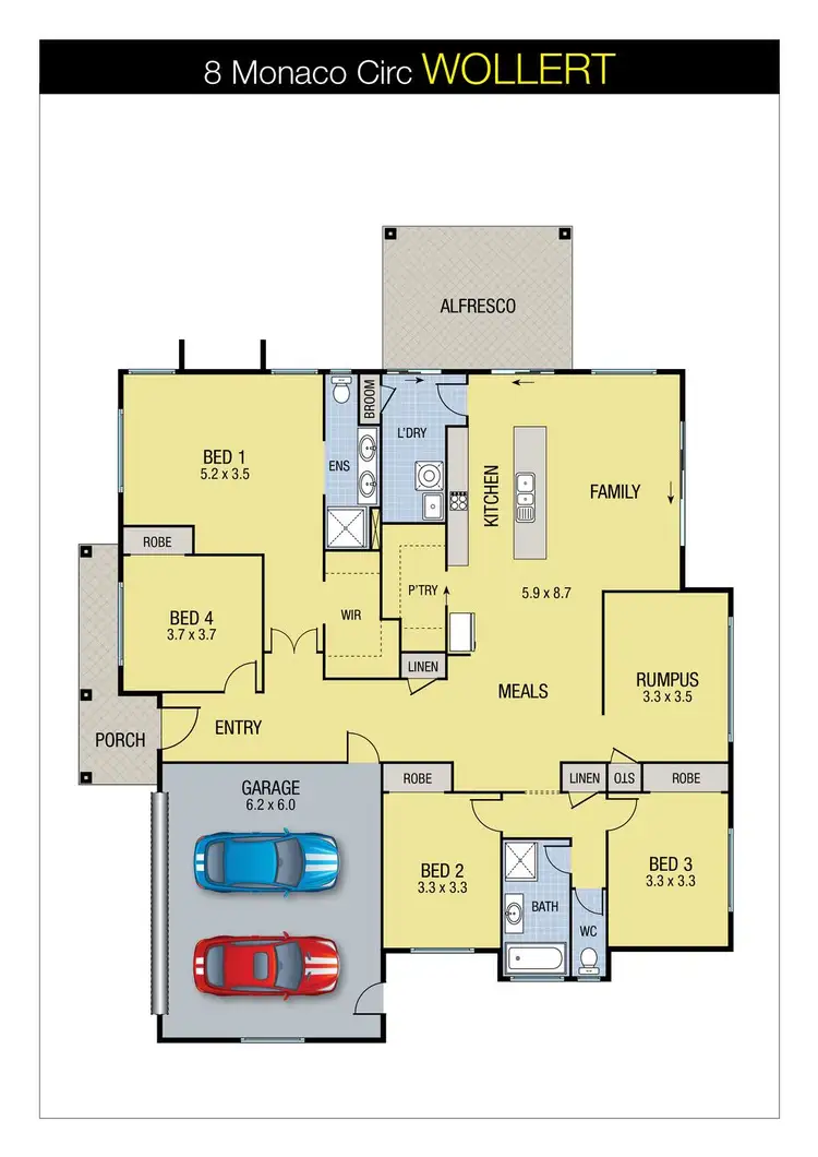Floorplan of Homely house listing, 8 Monaco Circuit, Wollert VIC 3750