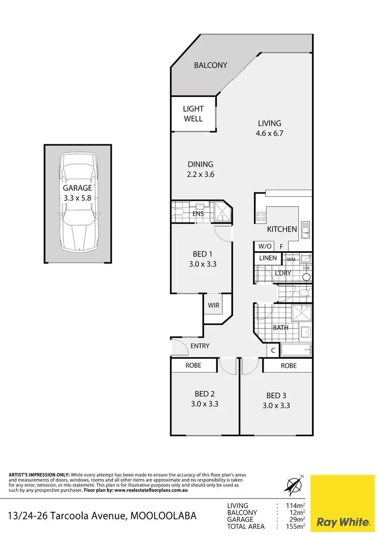 Floorplan of Homely unit listing, 13/24-26 Tarcoola Avenue, Mooloolaba QLD 4557