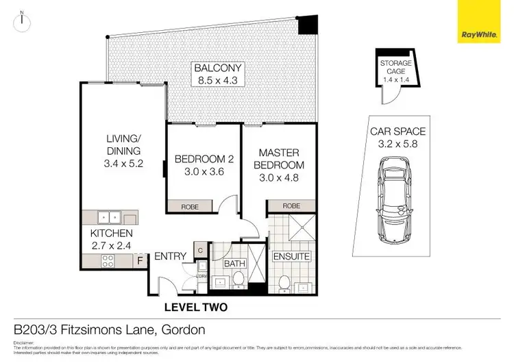 Floorplan of Homely unit listing, B203/3 Fitzsimons Lane, Gordon NSW 2072