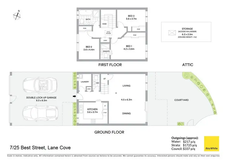 Floorplan of Homely townhouse listing, 7/25 Best Street, Lane Cove NSW 2066