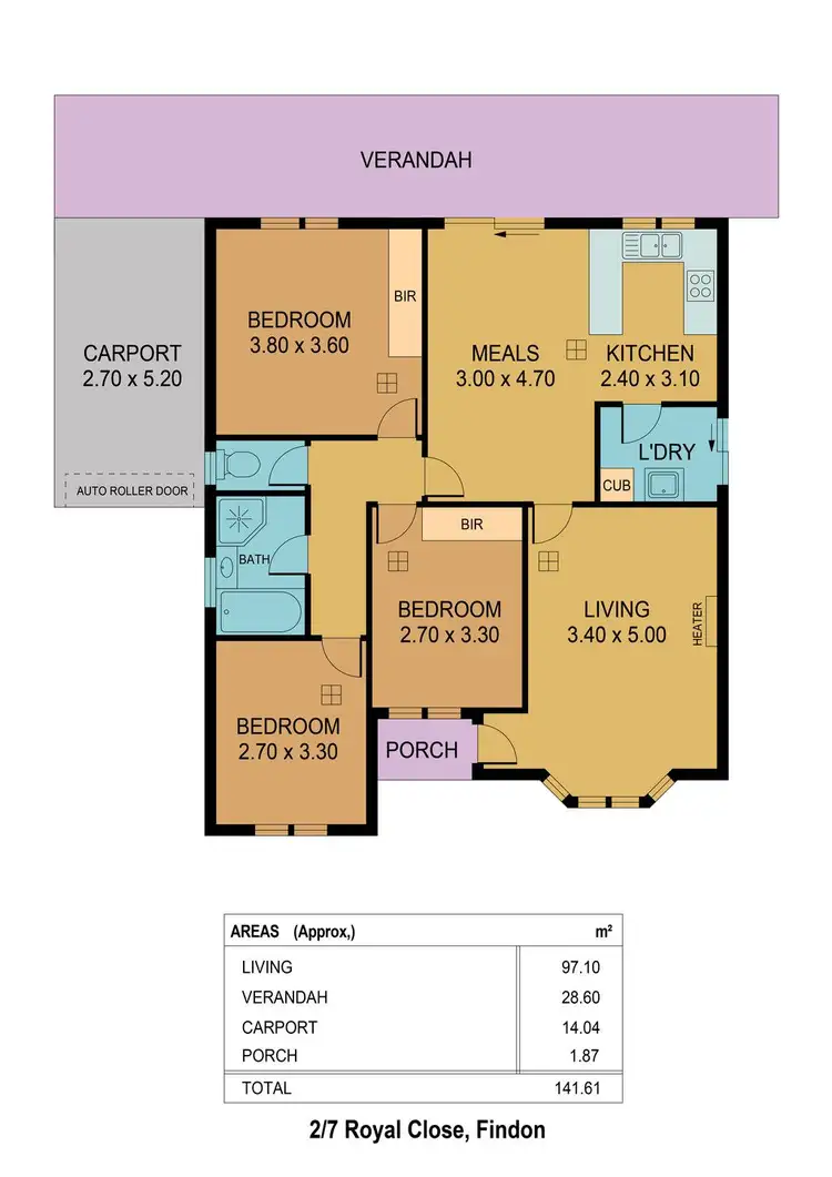 Floorplan of Homely unit listing, 2/7 Royal Close, Findon SA 5023