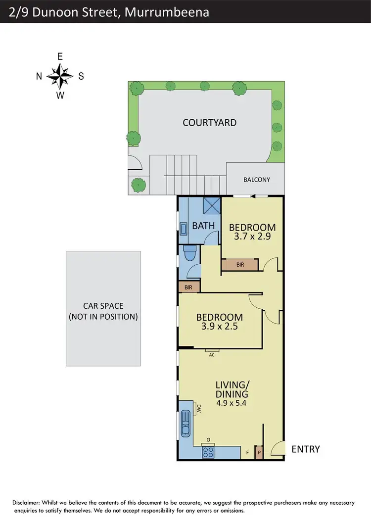 Floorplan of Homely apartment listing, 2/9 Dunoon Street, Murrumbeena VIC 3163