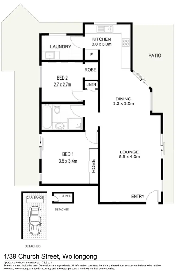 Floorplan of Homely apartment listing, 1/39 Church Street, Wollongong NSW 2500