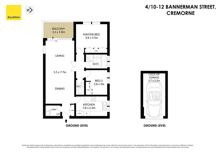Floorplan of Homely apartment listing, 4/10-12 Bannerman Street, Cremorne NSW 2090