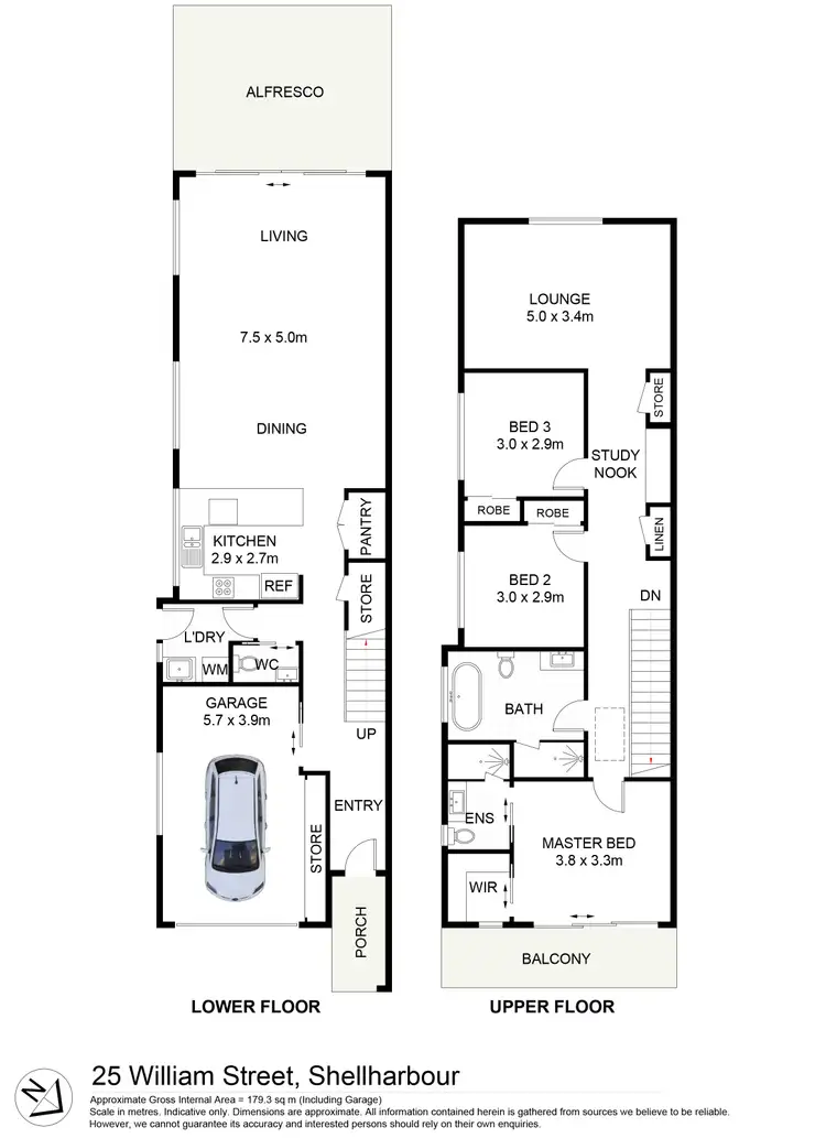 Floorplan of Homely semi-detached listing, 25 William Street, Shellharbour NSW 2529