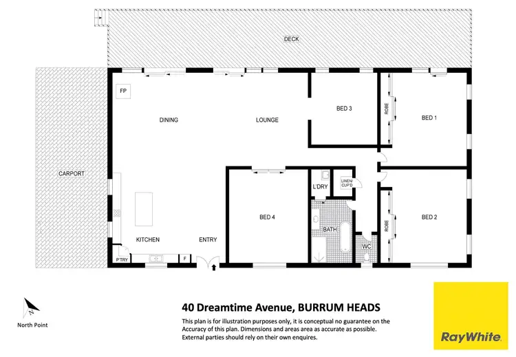 Floorplan of Homely house listing, 40 Dreamtime Avenue, Burrum Heads QLD 4659