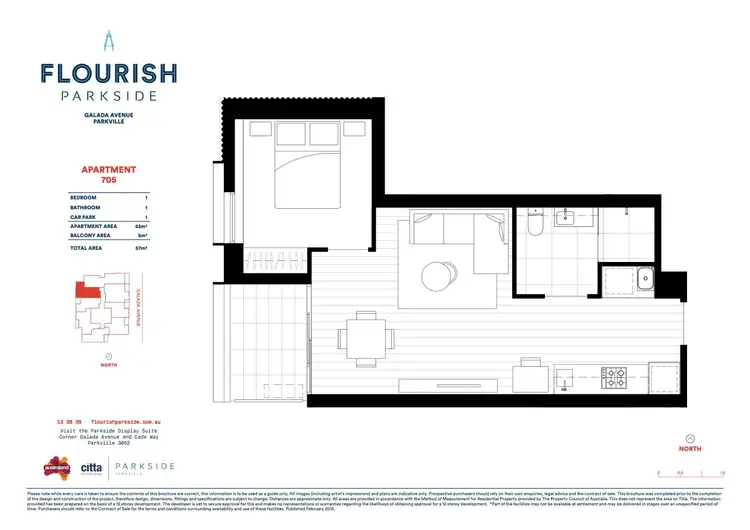 Floorplan of Homely apartment listing, 705/51 Galada Avenue, Parkville VIC 3052