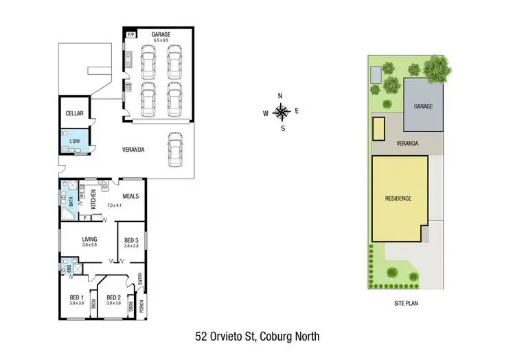 Floorplan of Homely house listing, 52 Orvieto Street, Coburg North VIC 3058
