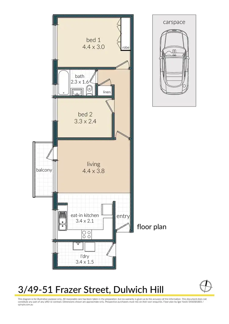 Floorplan of Homely apartment listing, 3/49-51 Frazer Street, Dulwich Hill NSW 2203