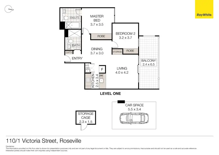 Floorplan of Homely unit listing, 110/1 Victoria Street, Roseville NSW 2069