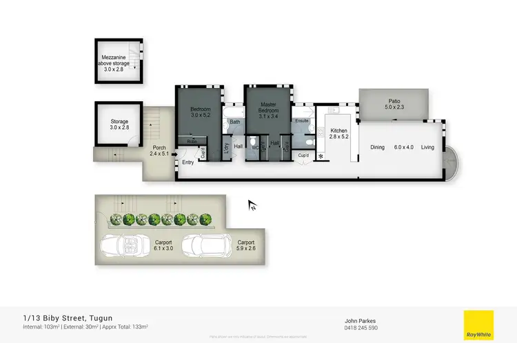 Floorplan of Homely semi-detached listing, 1/13 Biby Street, Tugun QLD 4224