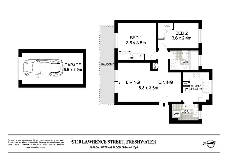 Floorplan of Homely unit listing, 5/110 Lawrence Street, Freshwater NSW 2096