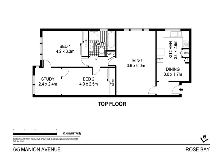 Floorplan of Homely apartment listing, 6/5 Manion Avenue, Rose Bay NSW 2029