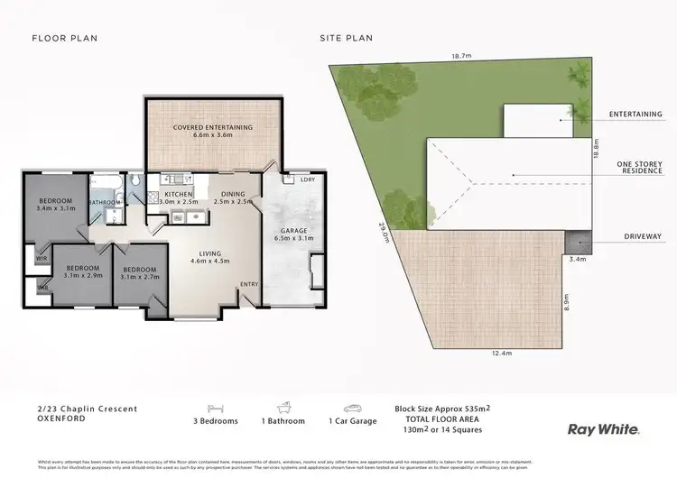Floorplan of Homely semi-detached listing, 2/23 Chaplin Crescent, Oxenford QLD 4210