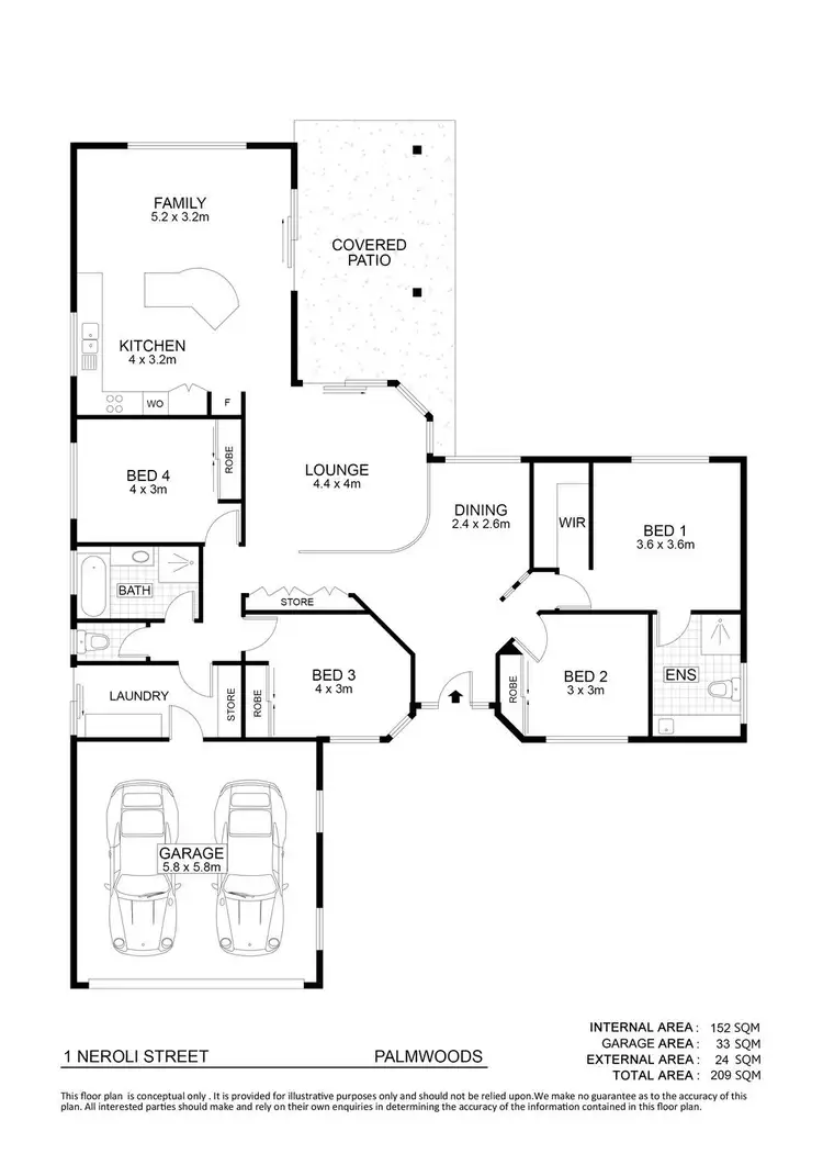 Floorplan of Homely house listing, 1 Neroli Street, Palmwoods QLD 4555