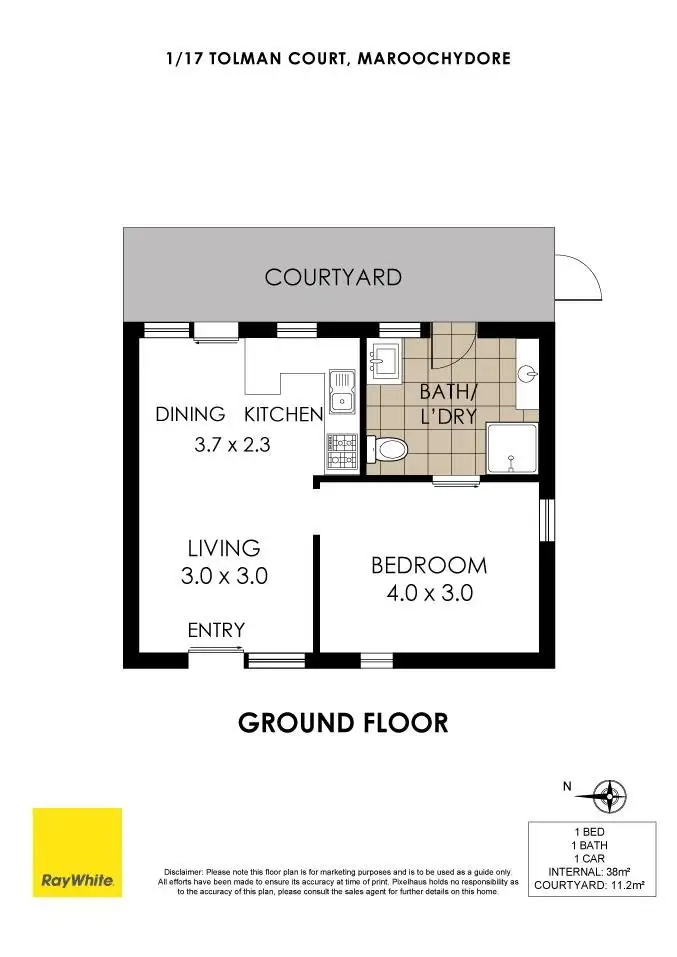 Floorplan of Homely house listing, 1/17 Tolman Court, Maroochydore QLD 4558