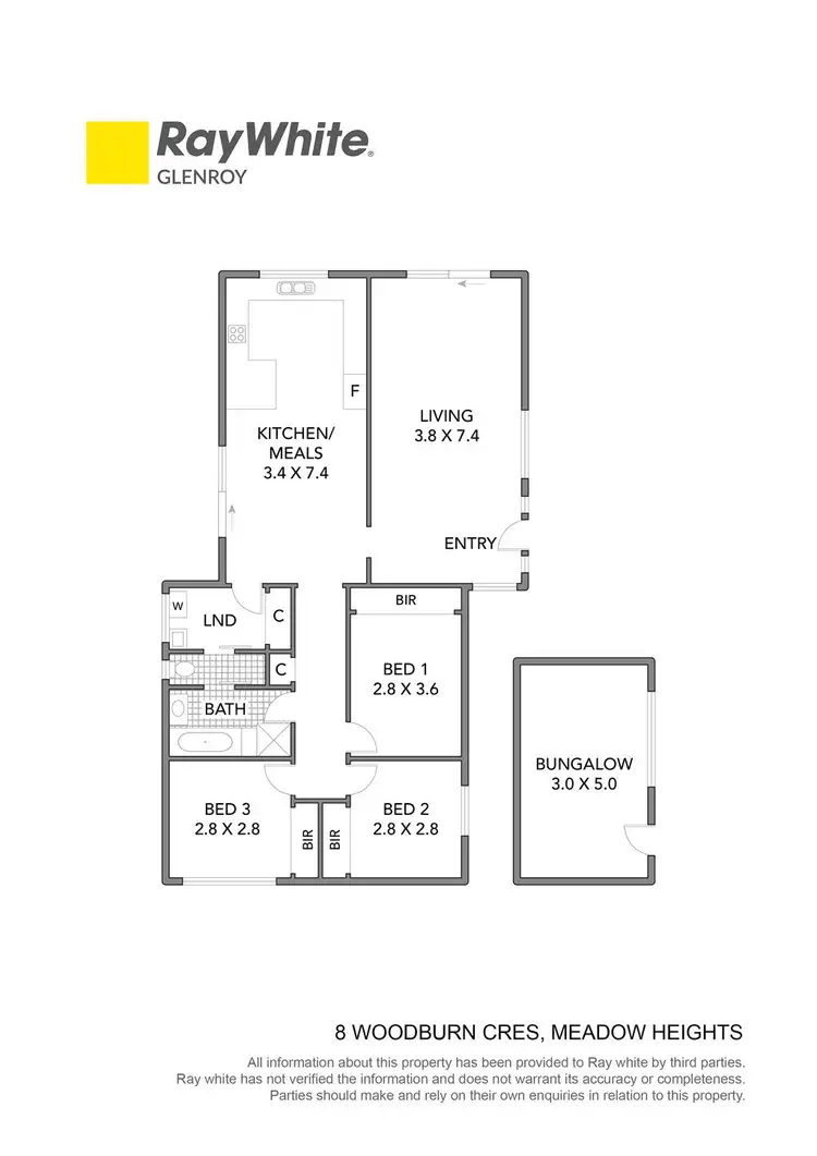 Floorplan of Homely house listing, 8 Woodburn Crescent, Meadow Heights VIC 3048