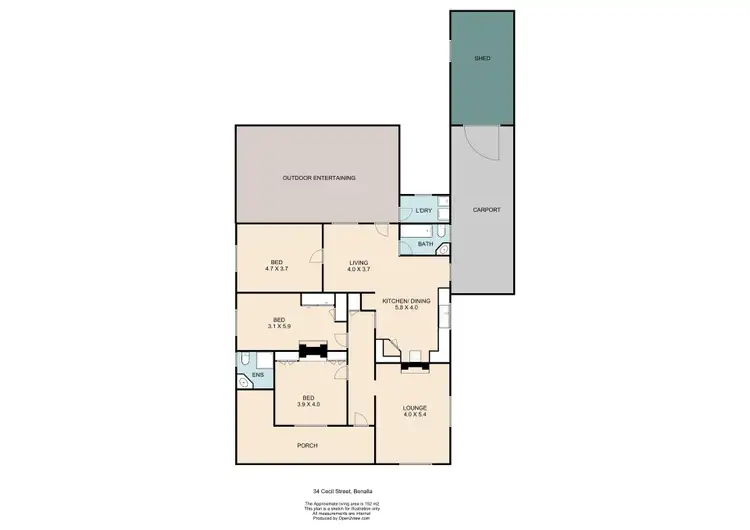 Floorplan of Homely house listing, 34 Cecil Street, Benalla VIC 3672