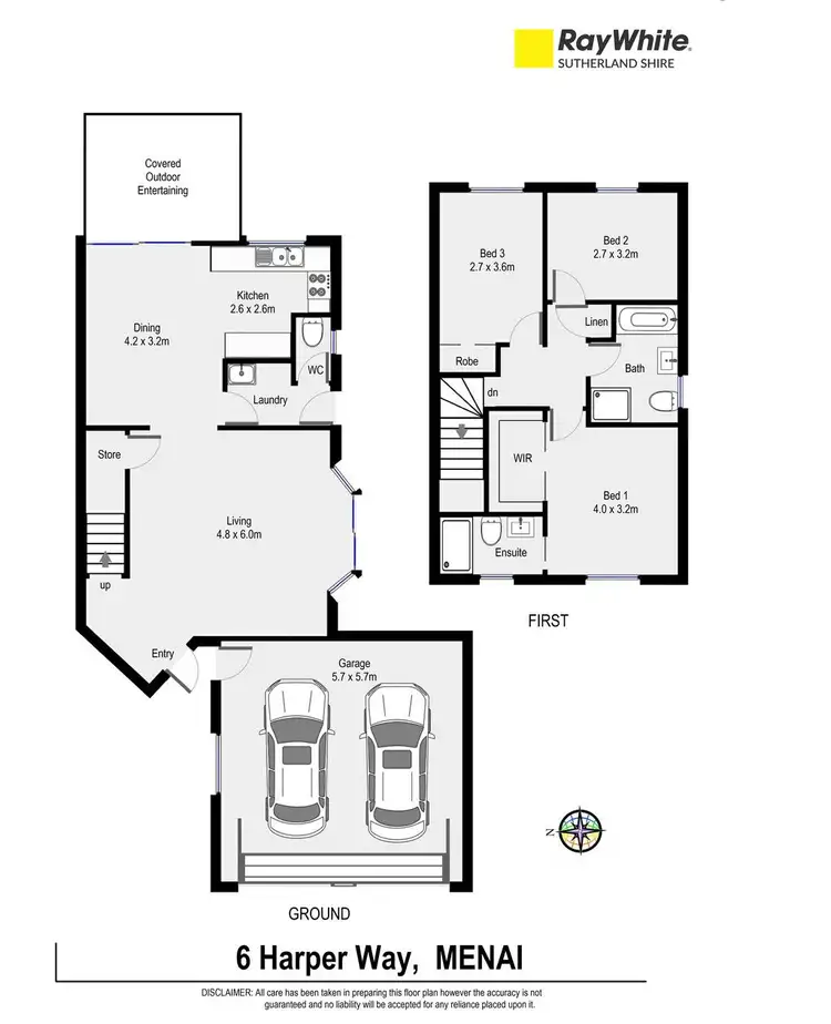 Floorplan of Homely semi-detached listing, 6 Harper Way, Menai NSW 2234