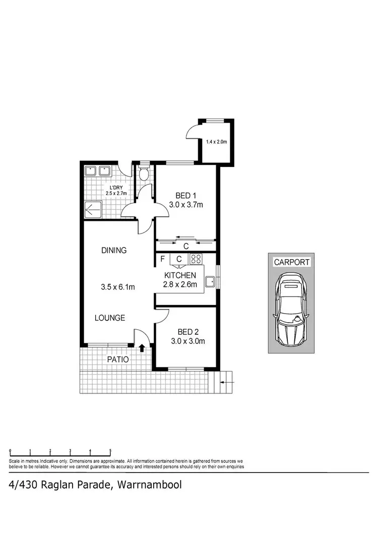 Floorplan of Homely unit listing, 4/430 Raglan Parade, Warrnambool VIC 3280